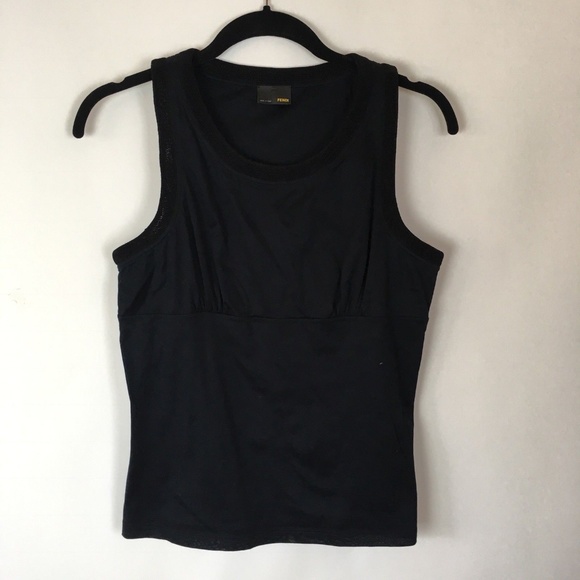 Fendi Black Tank Top Mesh Lined - Picture 3 of 7